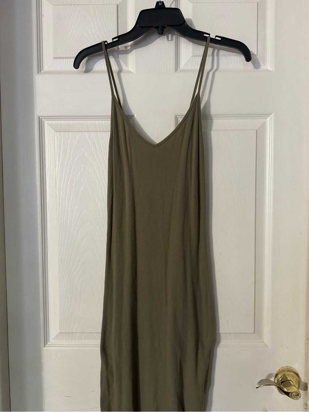 Olive Green Bodycon Spaghetti Strap Dress